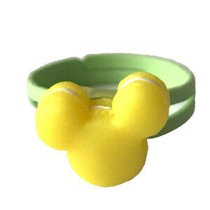 Vintage Disney Mickey Mouse Ears Ring Size 5 6 7 Macaroon Snacks Green Yellow